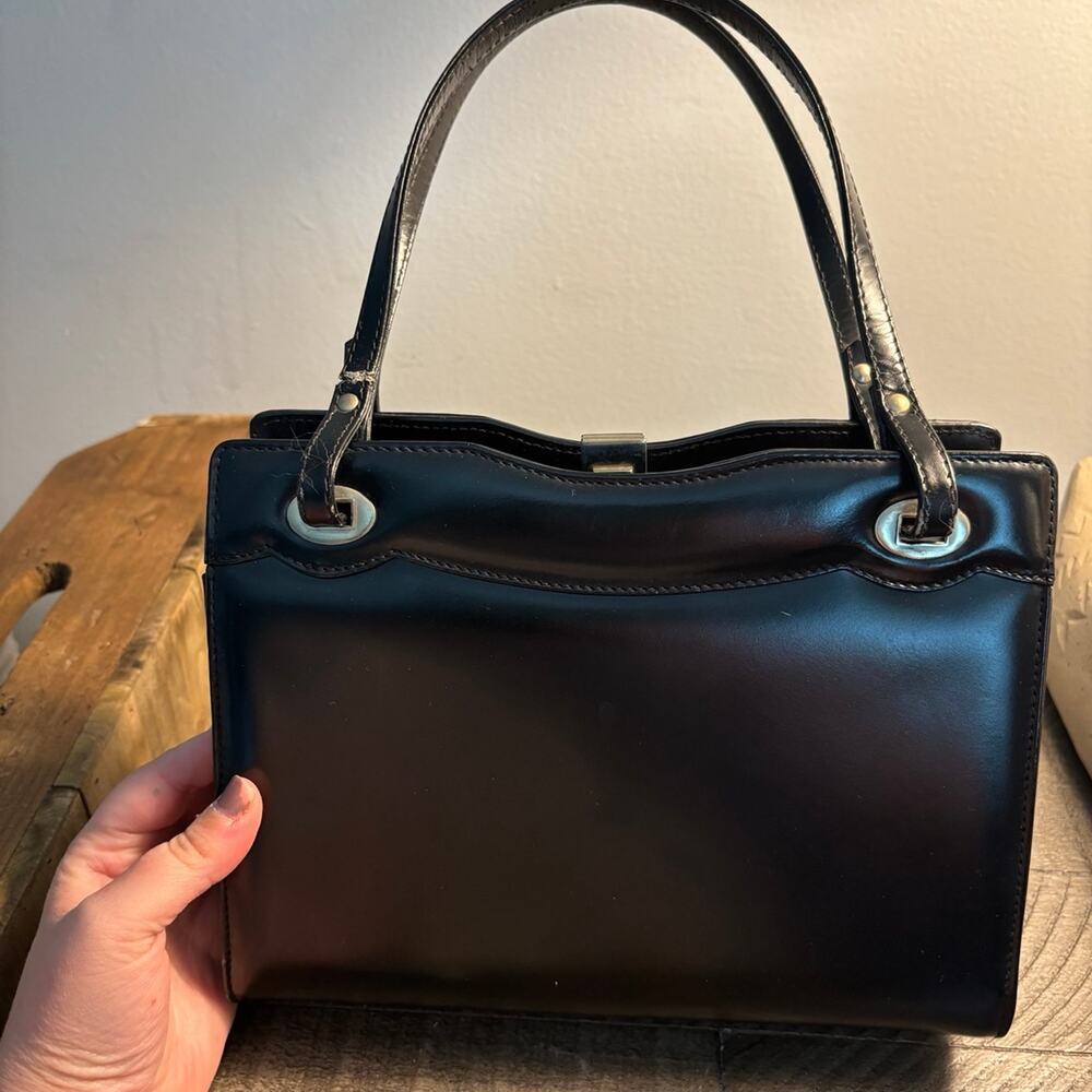 Vintage 1960s Genuine Leather Dofran of France French Small Clutch Handbag